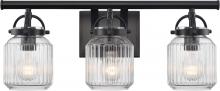 Innovations Lighting 416-3W-BK-G416-8CL - Latreille - 3 Light - 22 inch - Matte Black - Bath Vanity Light