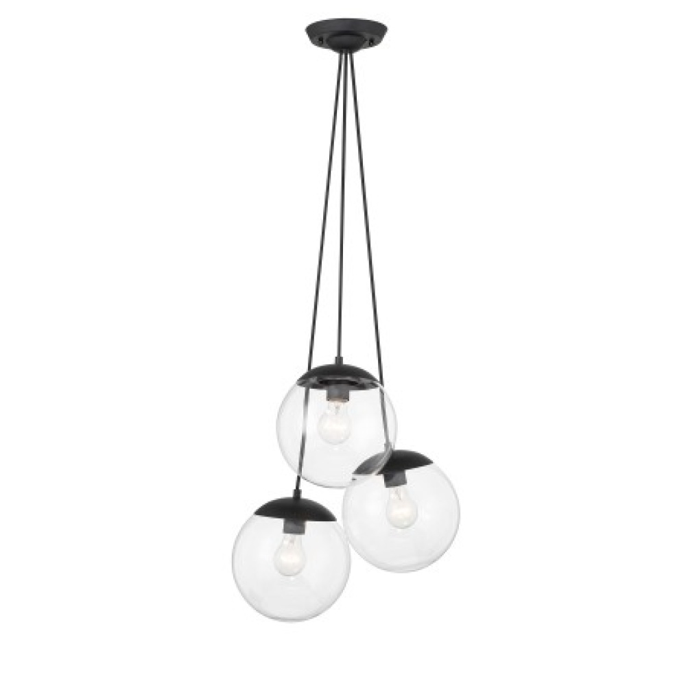 3 LIGHT, PENDANT FIXTURE IN METAL