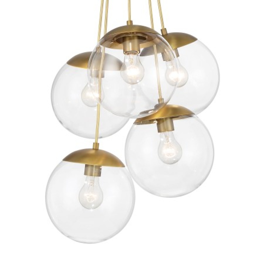 5 LIGHT, PENDANT FIXTURE IN METAL