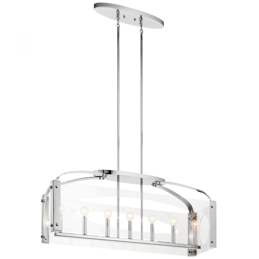 Pytel™ 7 Light Linear Chandelier Chrome