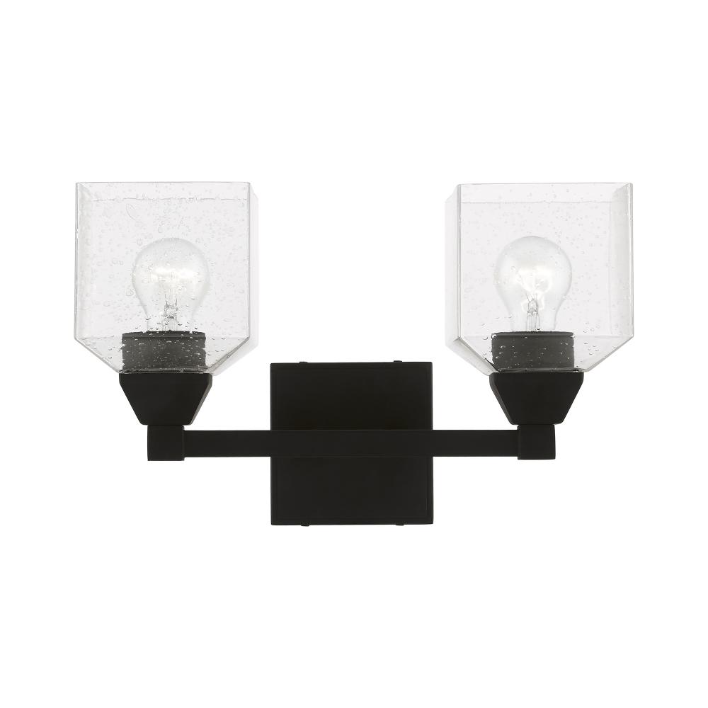 2 Light Black Vanity Sconce