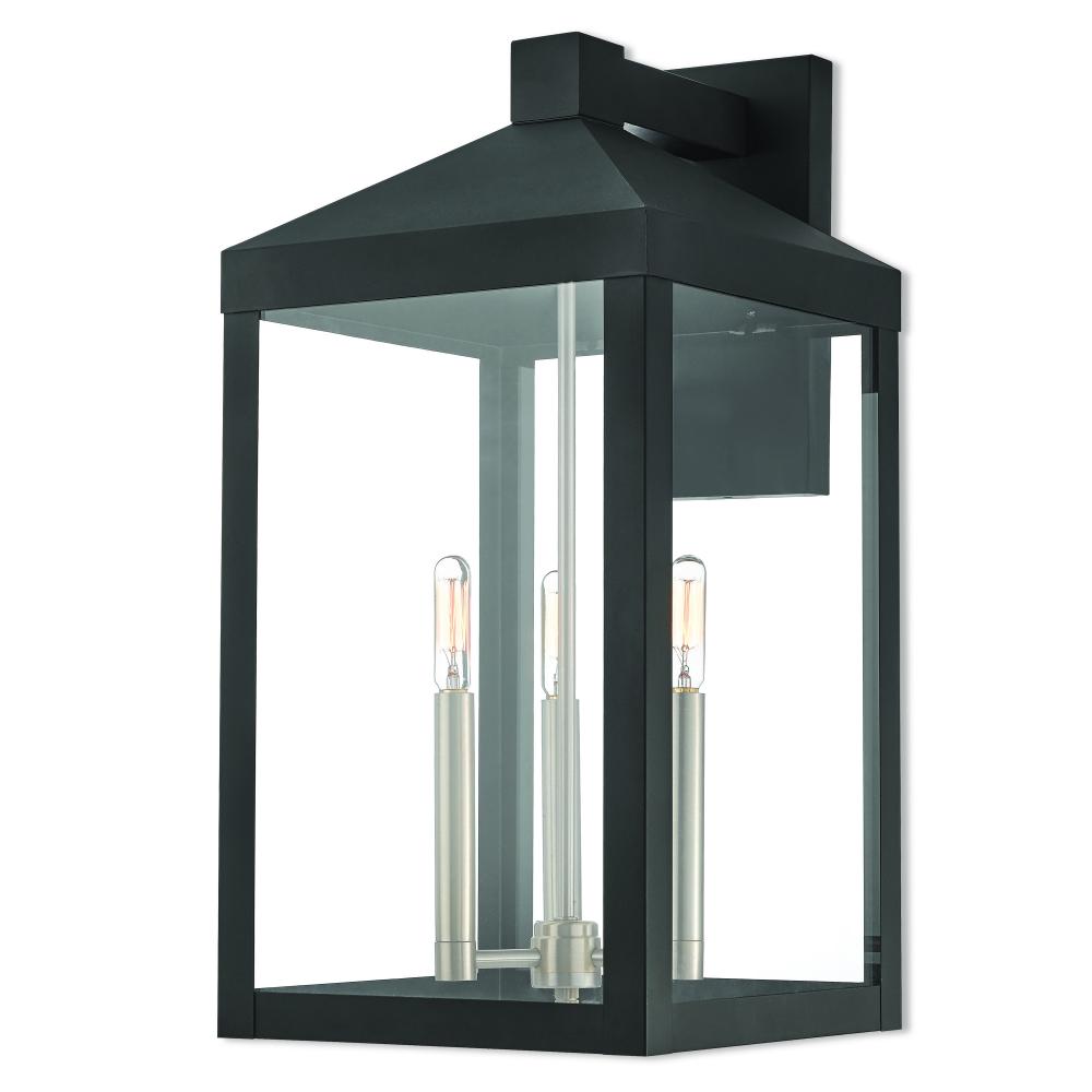 3 Lt BK Outdoor Wall Lantern