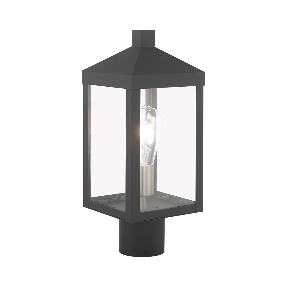 1 Lt Scandinavian Gray Outdoor Post Top Lantern