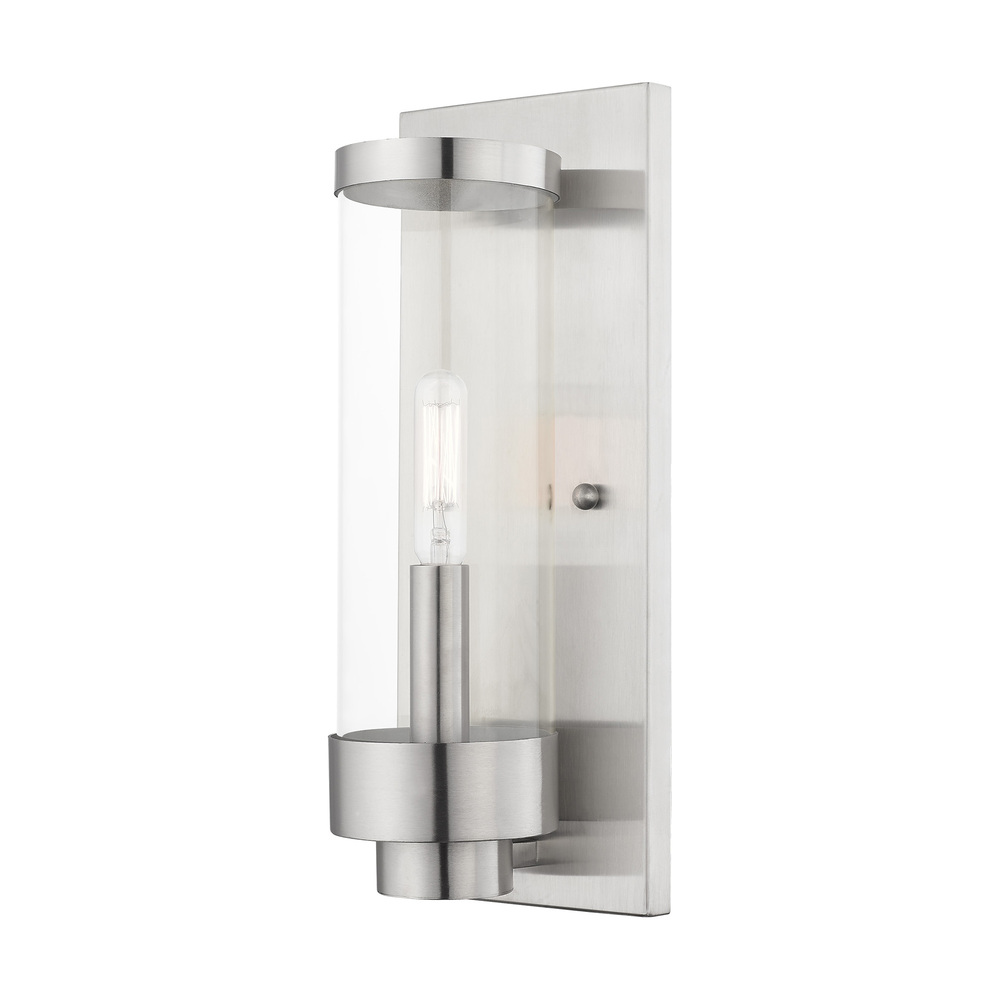 1 Lt Brushed Nickel Outdoor ADA Wall Lantern