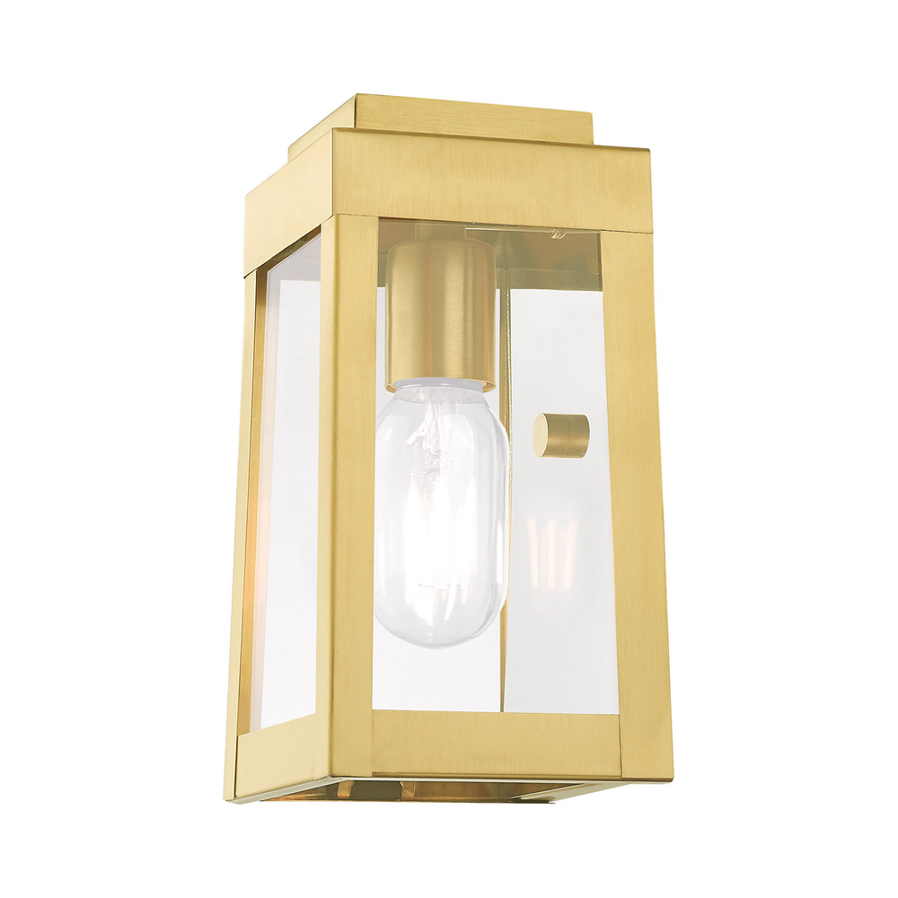 1 Lt Satin Brass Outdoor Wall Lantern