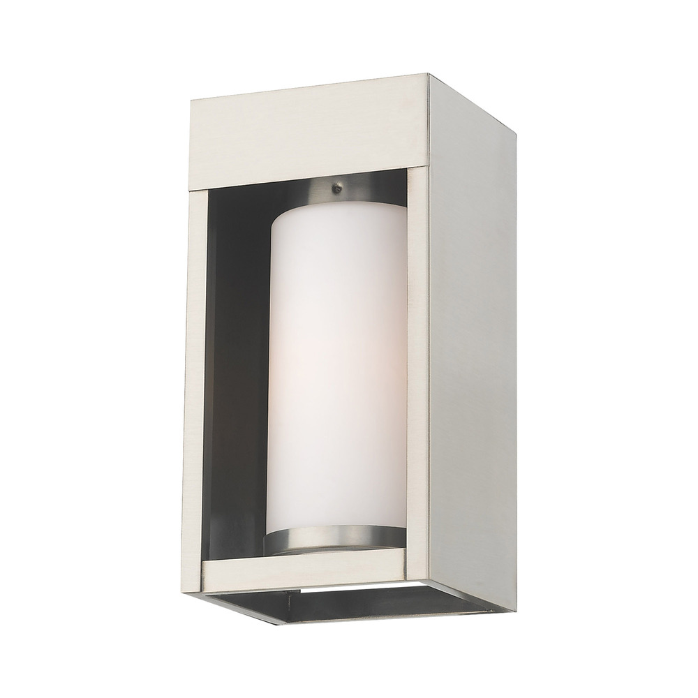 1 Lt Brushed Nickel Outdoor Wall Lantern