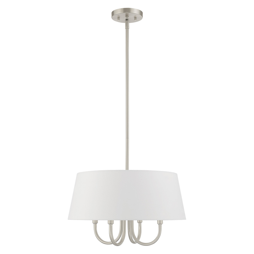 4 Lt Brushed Nickel Pendant Chandelier