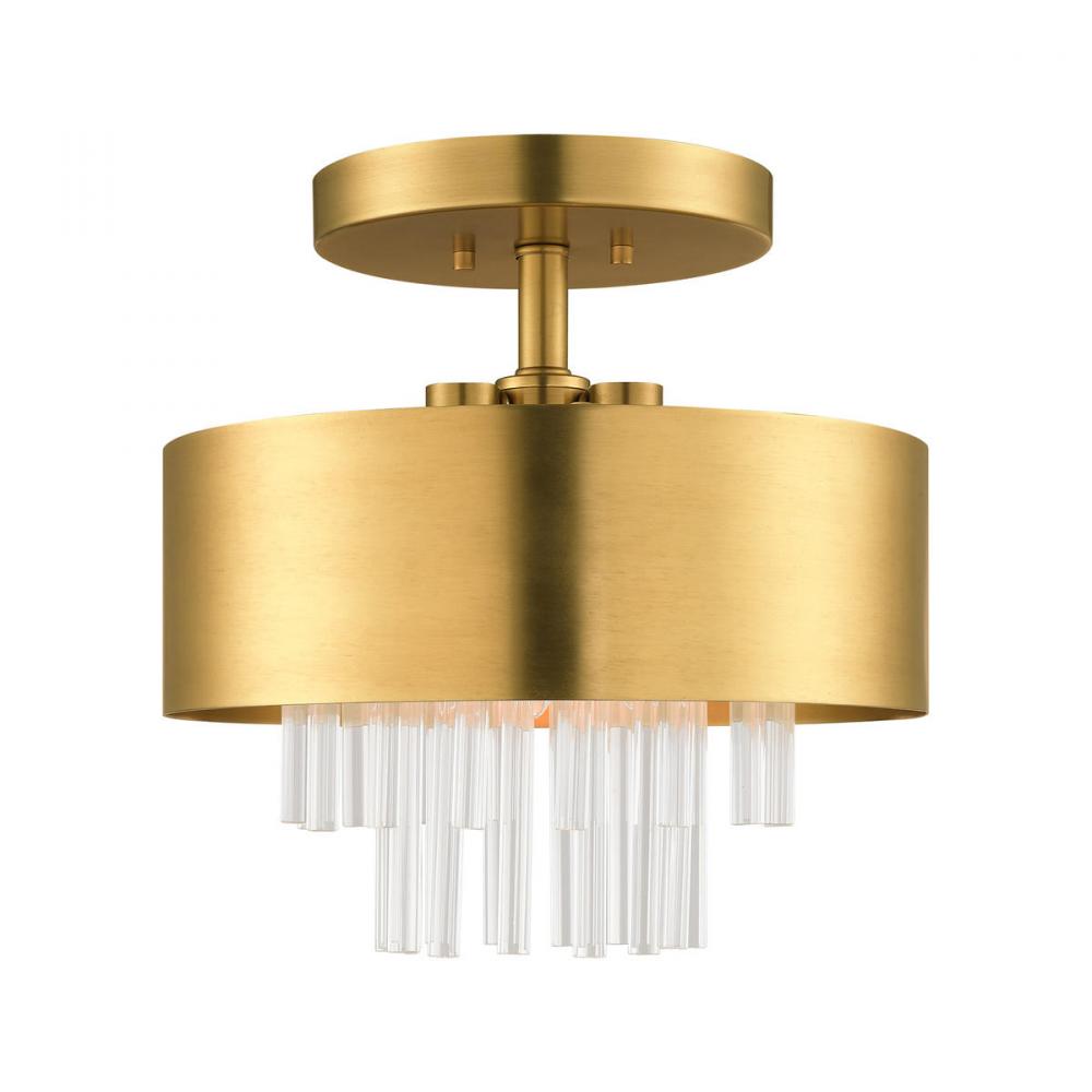 3 Lt Natural Brass Ceiling Mount