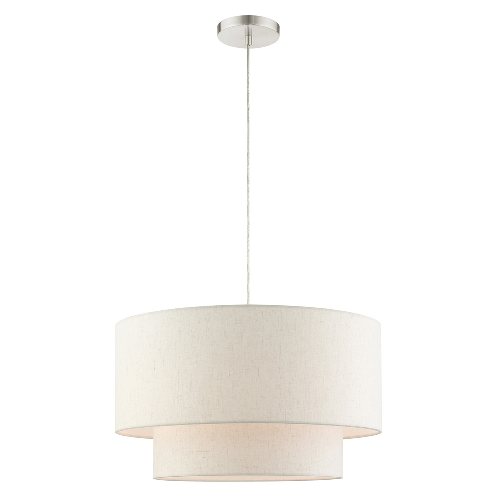 3 Lt Brushed Nickel  Pendant