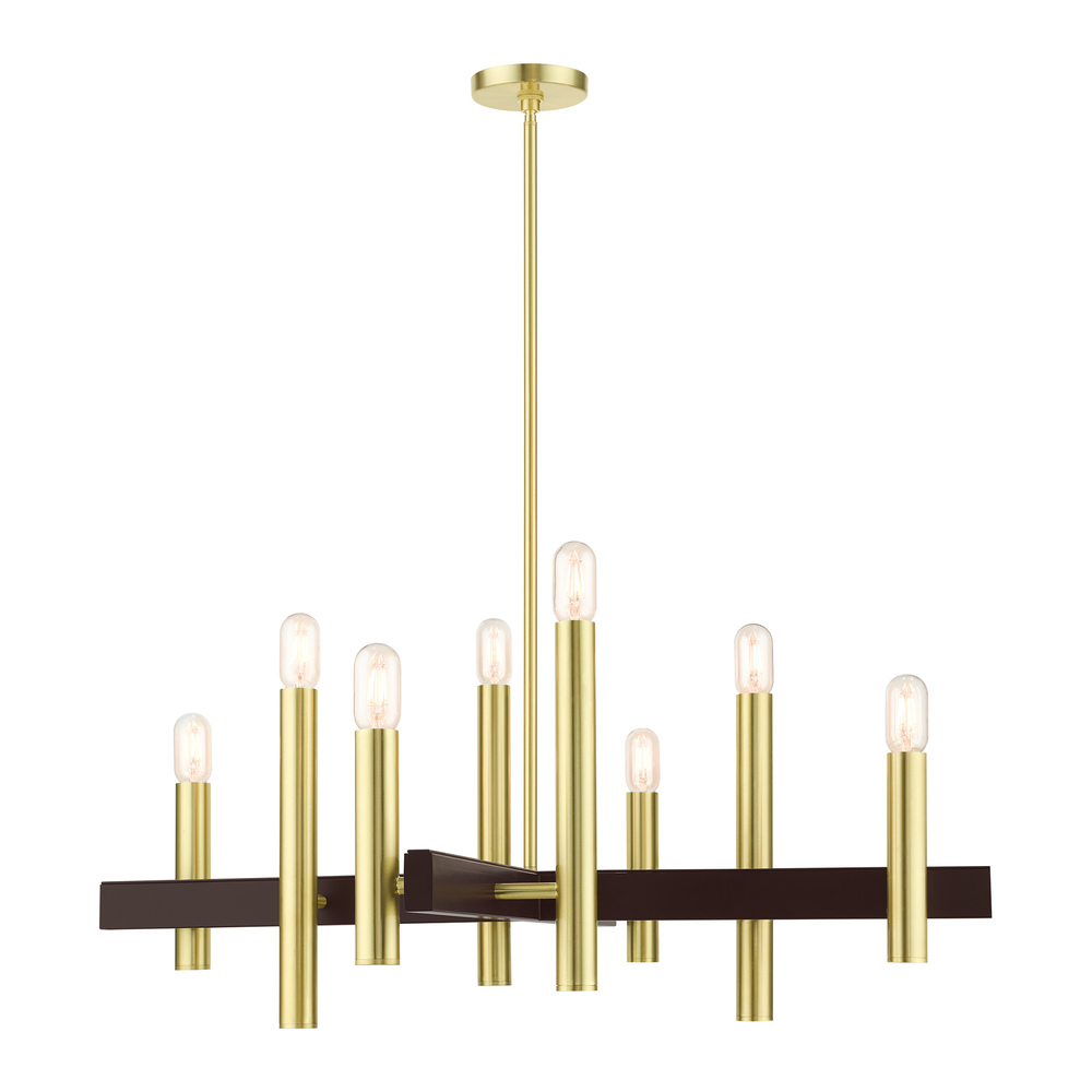 8 Lt Satin Brass Chandelier