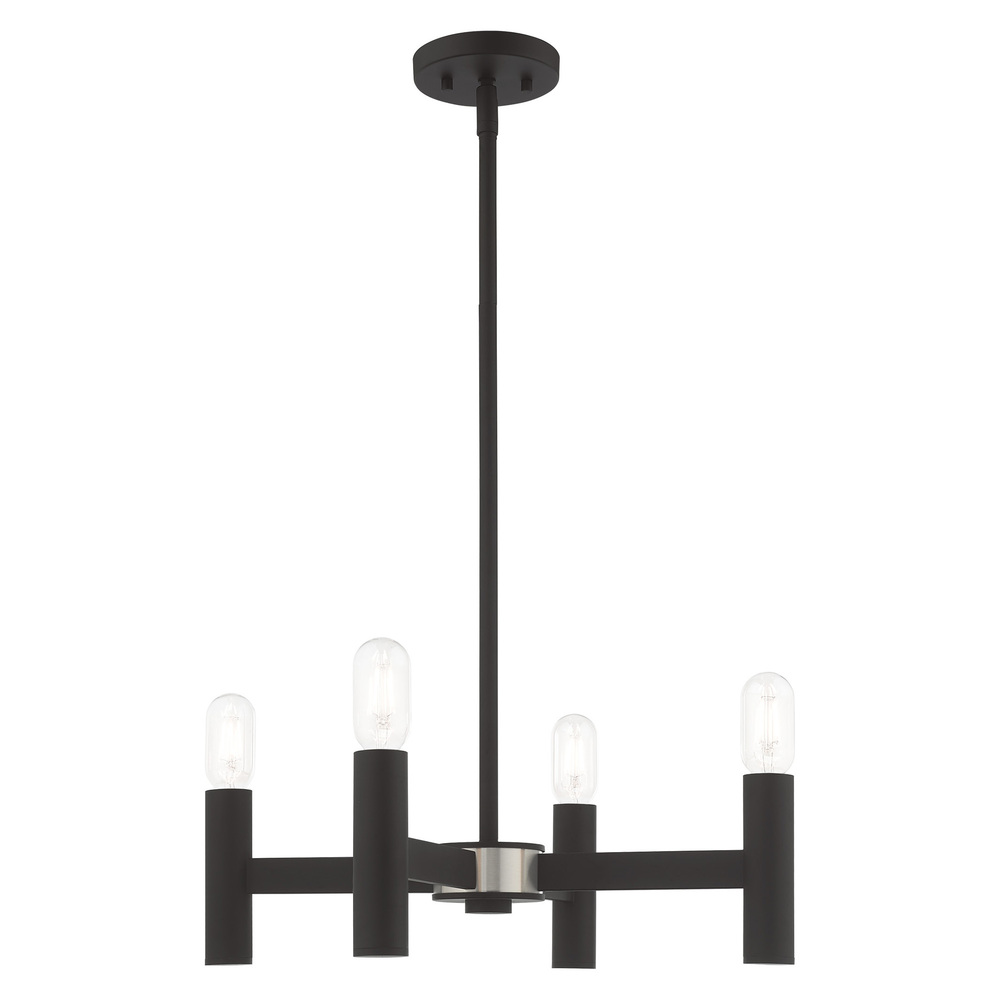 4 Lt Black Mini Chandelier