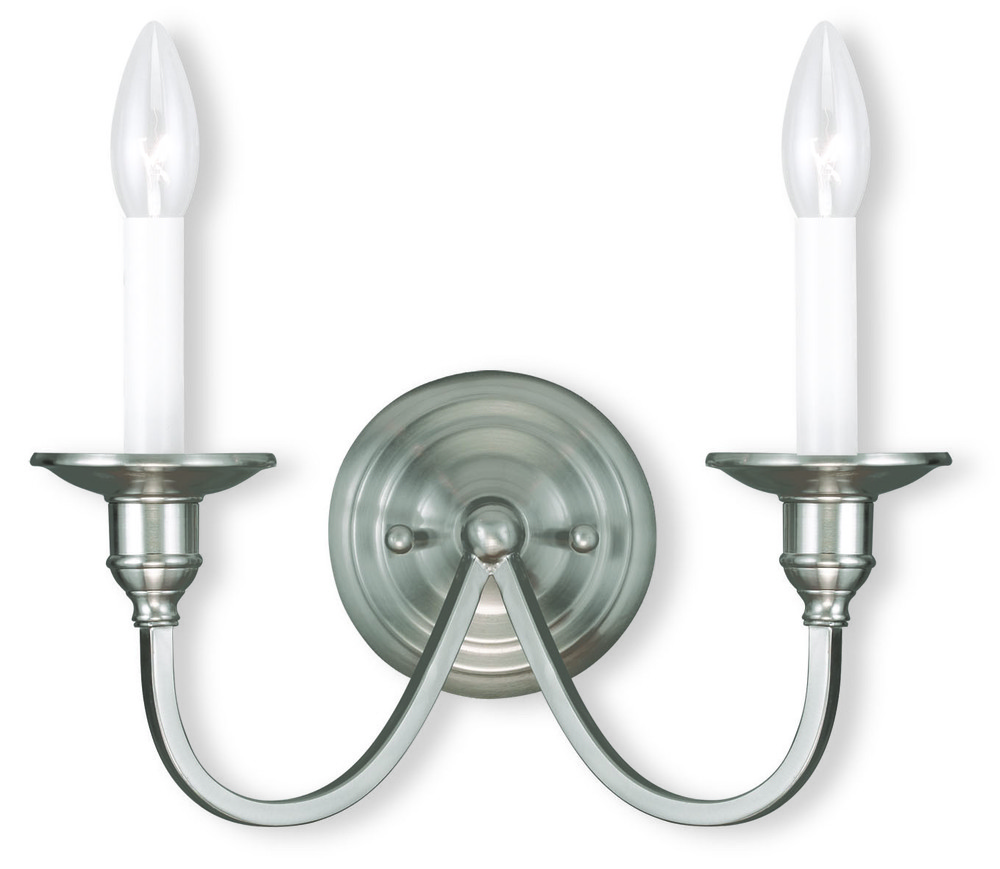 2 Light Brushed Nickel Wall Sconce