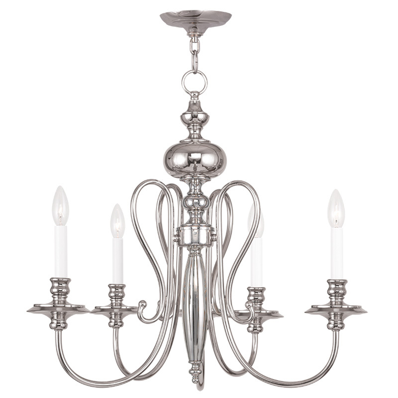 5 Light Polished Nickel Chandelier