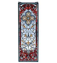  73276 - 11"W X 32"H Versaille Quatrefoil Stained Glass Window