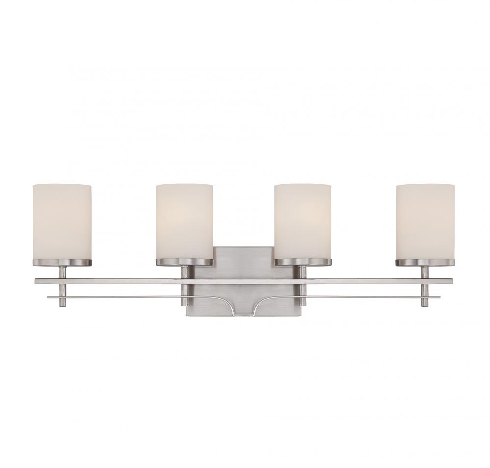 Colton 4-Light Bathroom Vanity Light in Satin Nickel