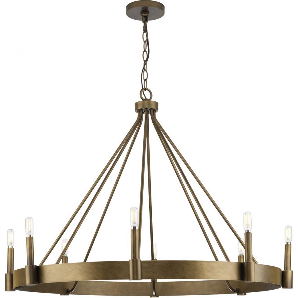 Breckenridge Collection Eight-Light Aged Bronze Rustic Farmhouse Chandelier