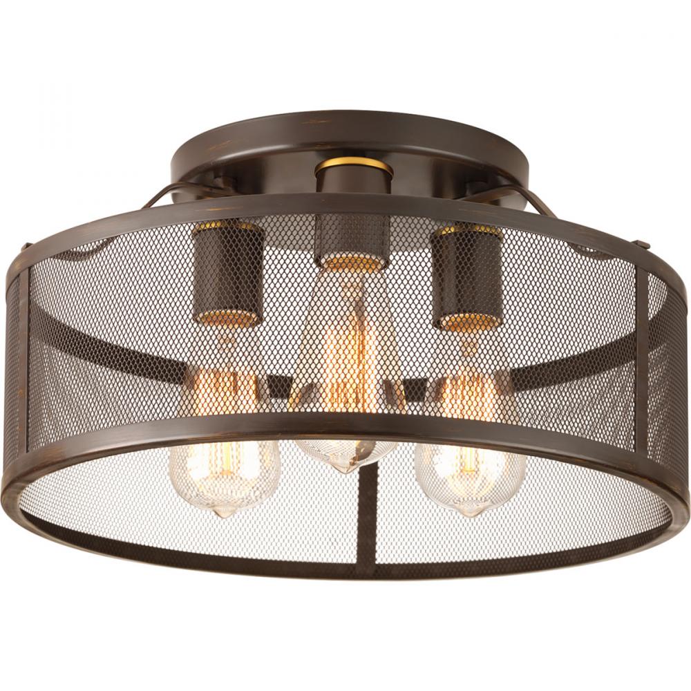 Swing Collection Three-Light 15" Flush Mount