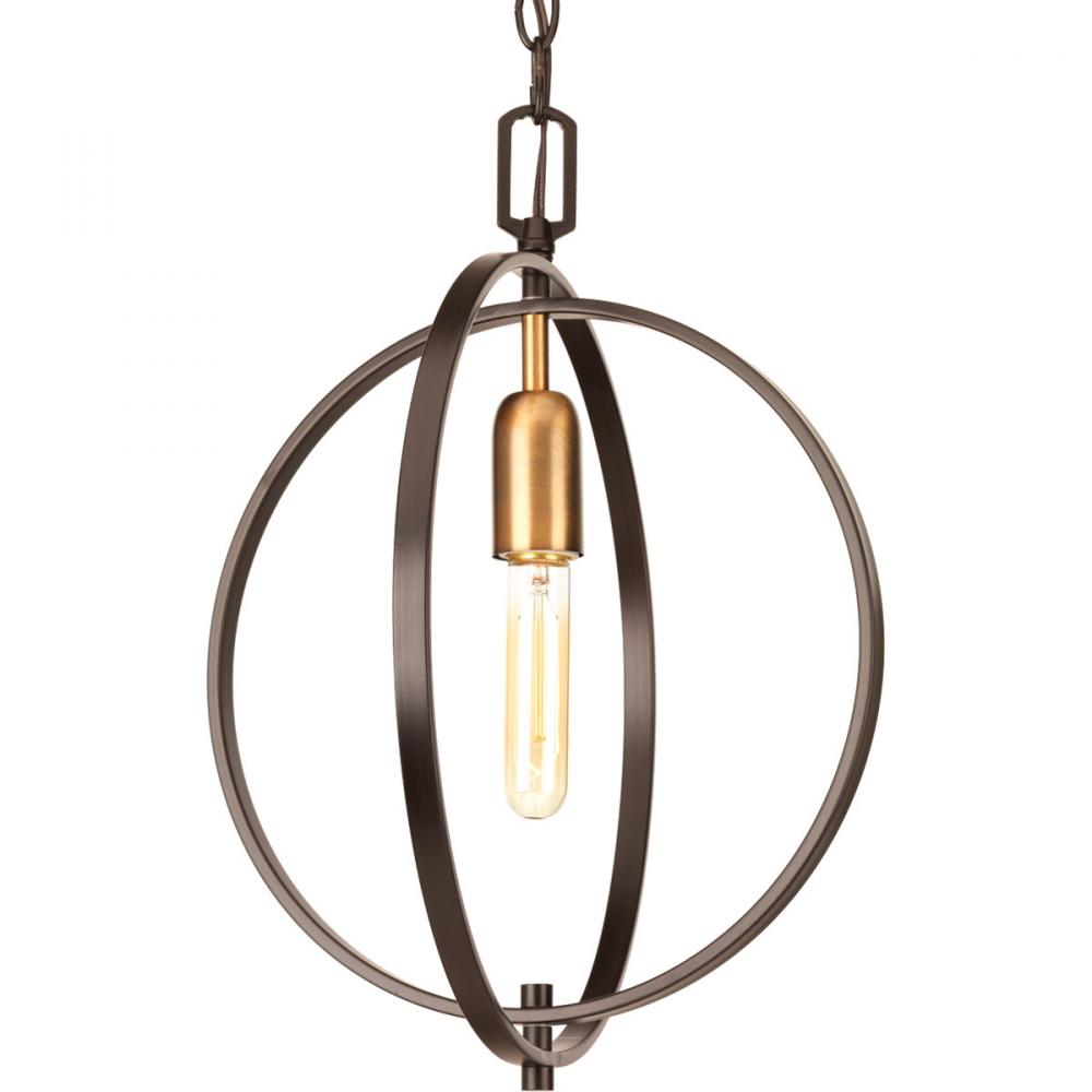 Swing Collection One-Light Antique Bronze Global Mini-Pendant Light