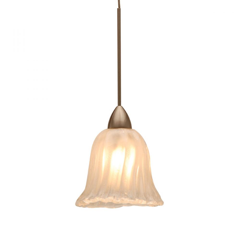 Florentine Monopoint Pendant - Frosted Shade with Dark Bronze Socket Set, Canopy Included