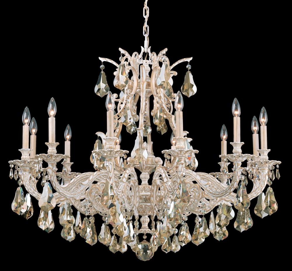 Sophia 12 Light 120V Chandelier in Etruscan Gold with Clear Crystals from Swarovski