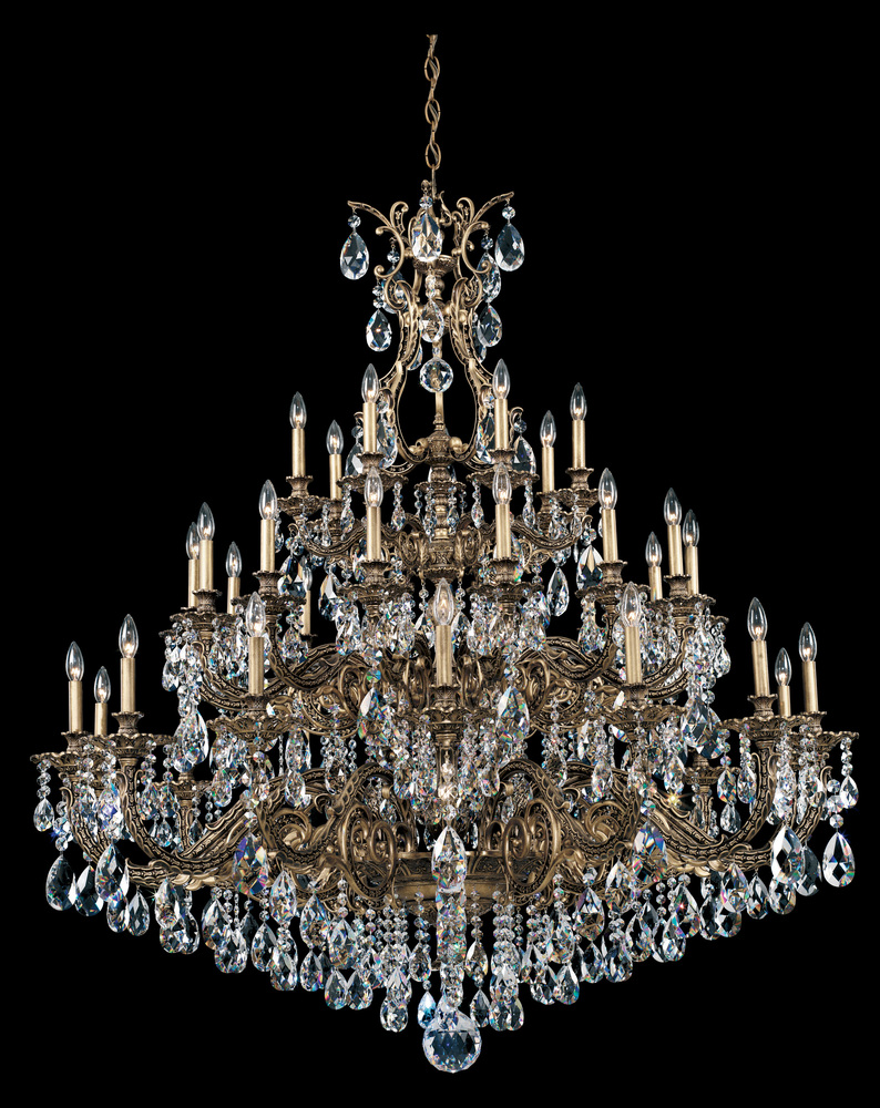 Sophia 35 Light 120V Chandelier in Etruscan Gold with Clear Crystals from Swarovski