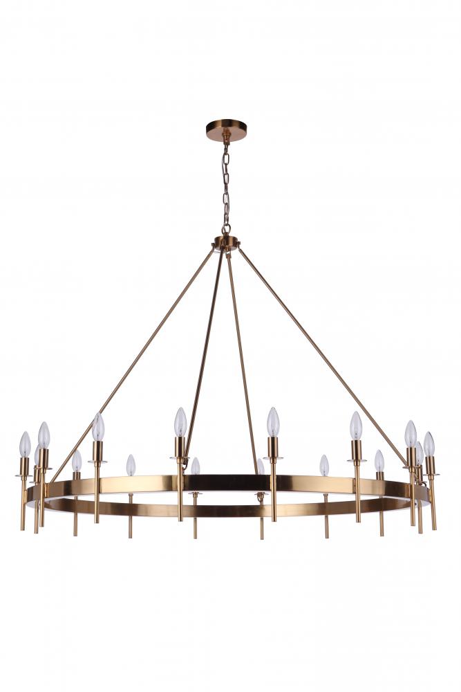 Larrson 16 Light Chandelier in Satin Brass