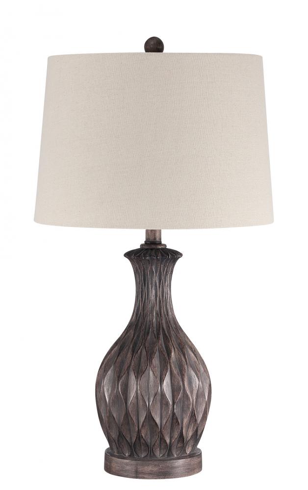 BL73LTX, Brown Carved Base with White Shade