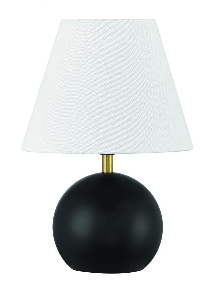 Olive 1 Light Table Lamp in Flat Black/Satin Brass