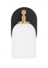 Craftmade 60301-FBSB - Council 1 Light Wall Sconce in Flat Black/Satin Brass