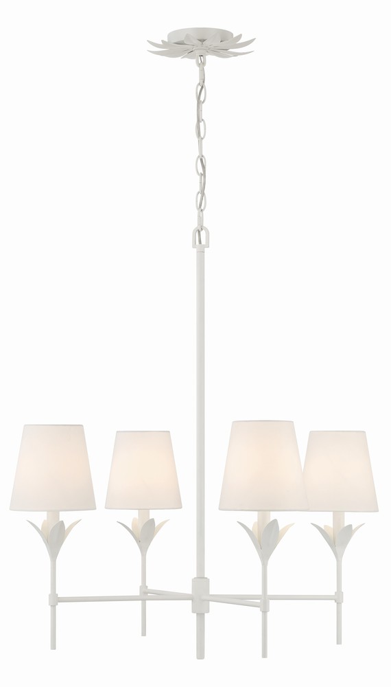 Broche 4 Light Matte White Chandelier