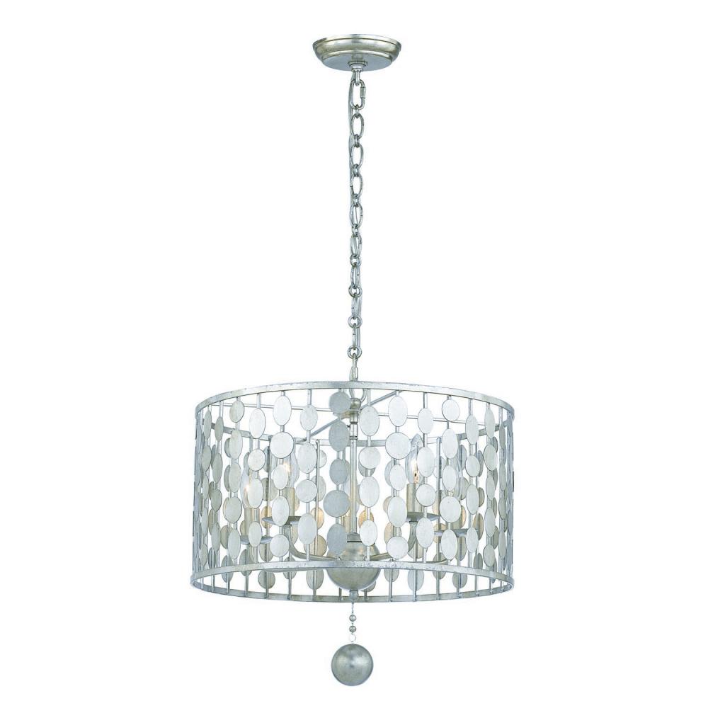 Layla 5 Light Antique Silver Chandelier