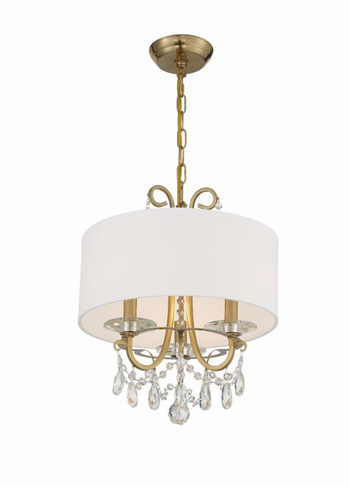 Othello 3 Light Vibrant Gold Mini Chandelier