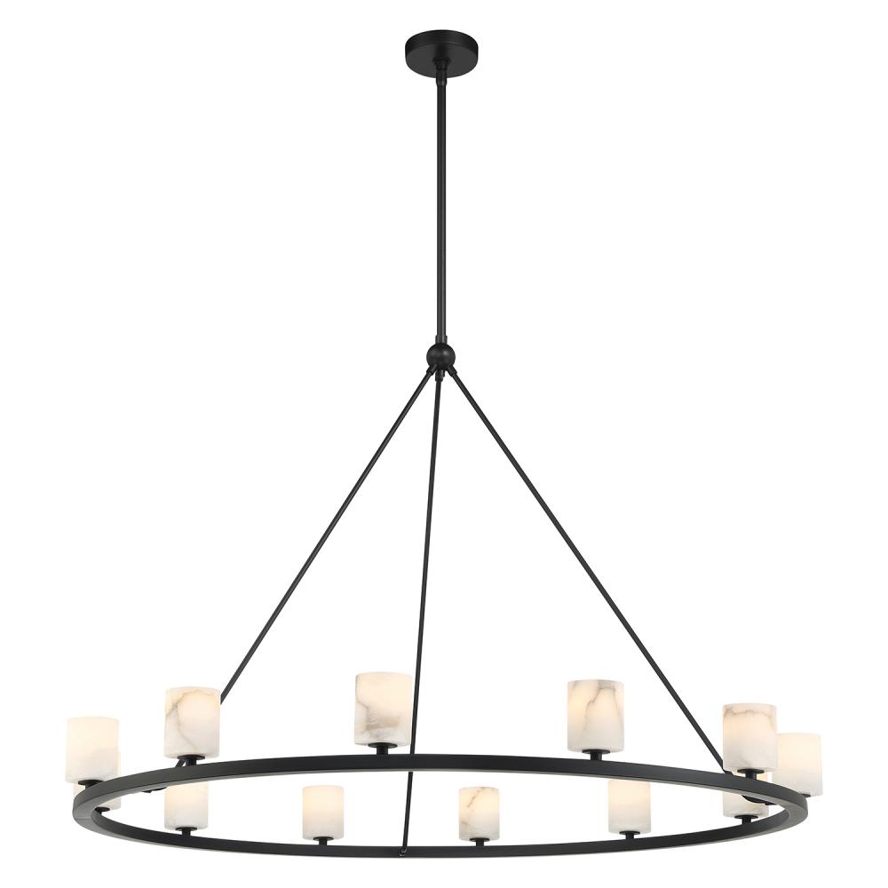 Aragon 12 Light Matte Black Chandelier