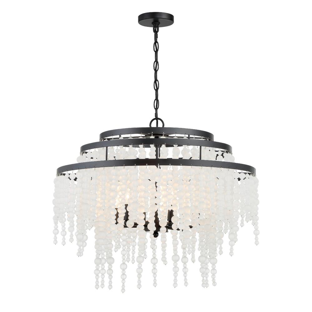 Poppy 6 Light Matte Black Chandelier