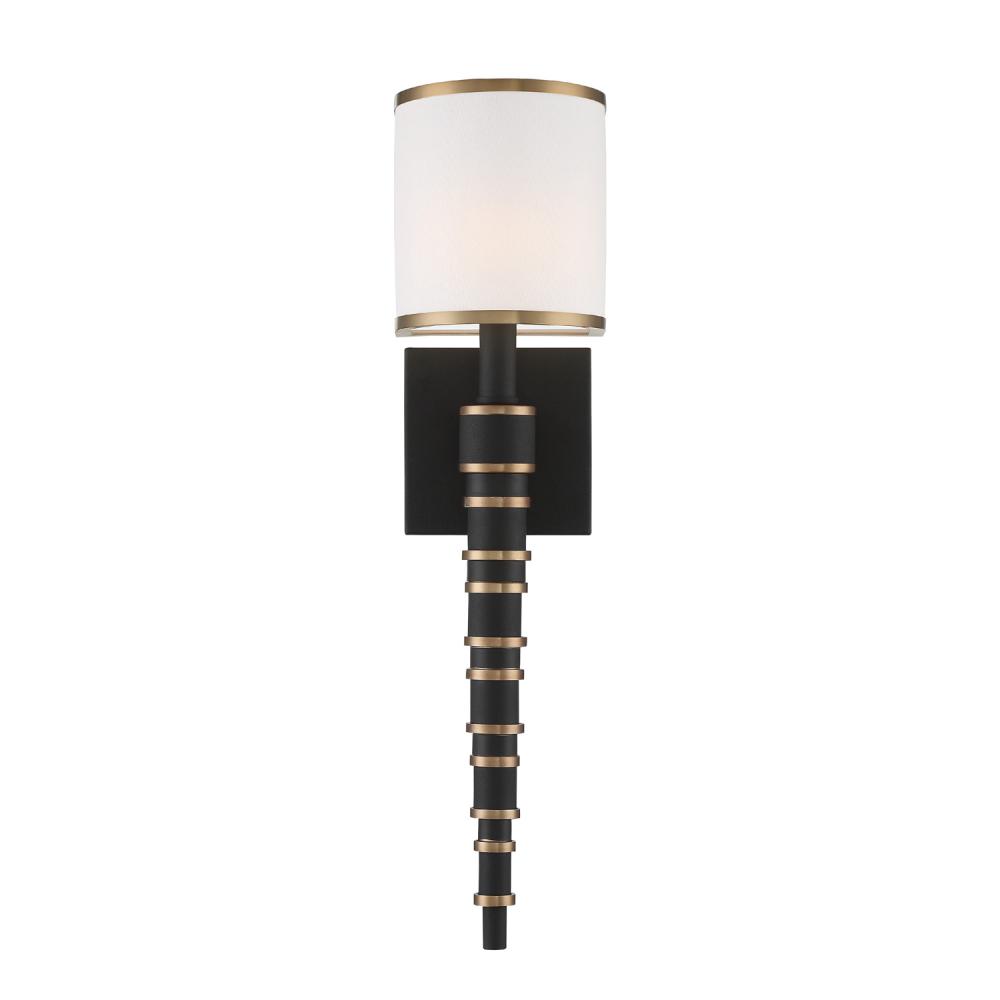 Sloane 1 Light Vibrant Gold + Black Forged Sconce