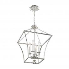 Crystorama 516-SA - Broche 4 Light Antique Silver Mini Chandelier