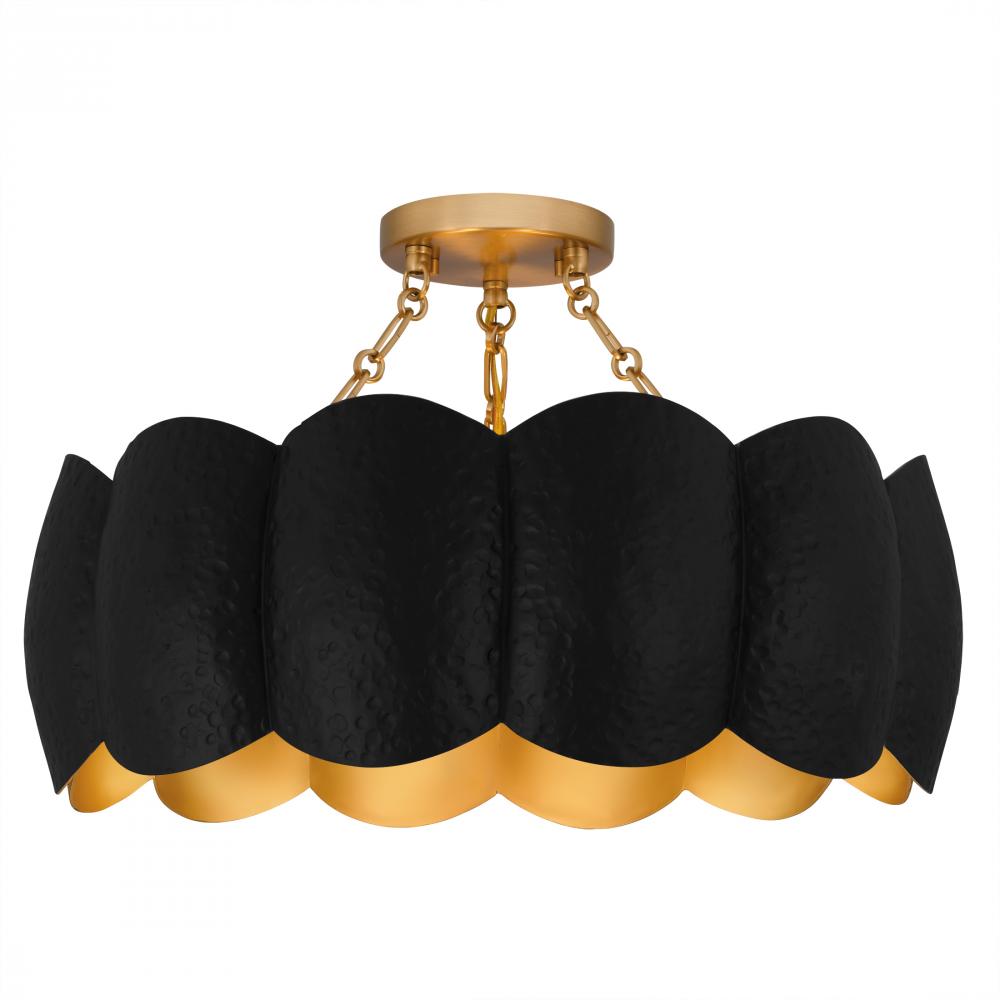 Santana 4-Light Matte Black Semi-Flush Mount