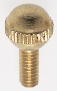 Solid Brass Thumb Screw; Burnished and Lacquered; 8/32 Ball Head; 3/8" Length