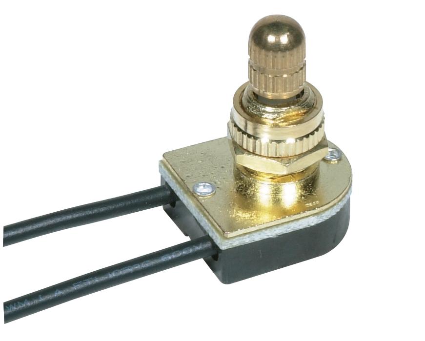 On-Off Metal Rotary Switch; 3/8" Metal Bushing; Single Circuit; 6A-125V, 3A-250V Rating; Brass