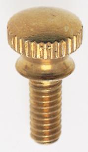 Solid Brass Thumb Screw; Flat Head; 8/32; 3/8" Length; Brass Finish