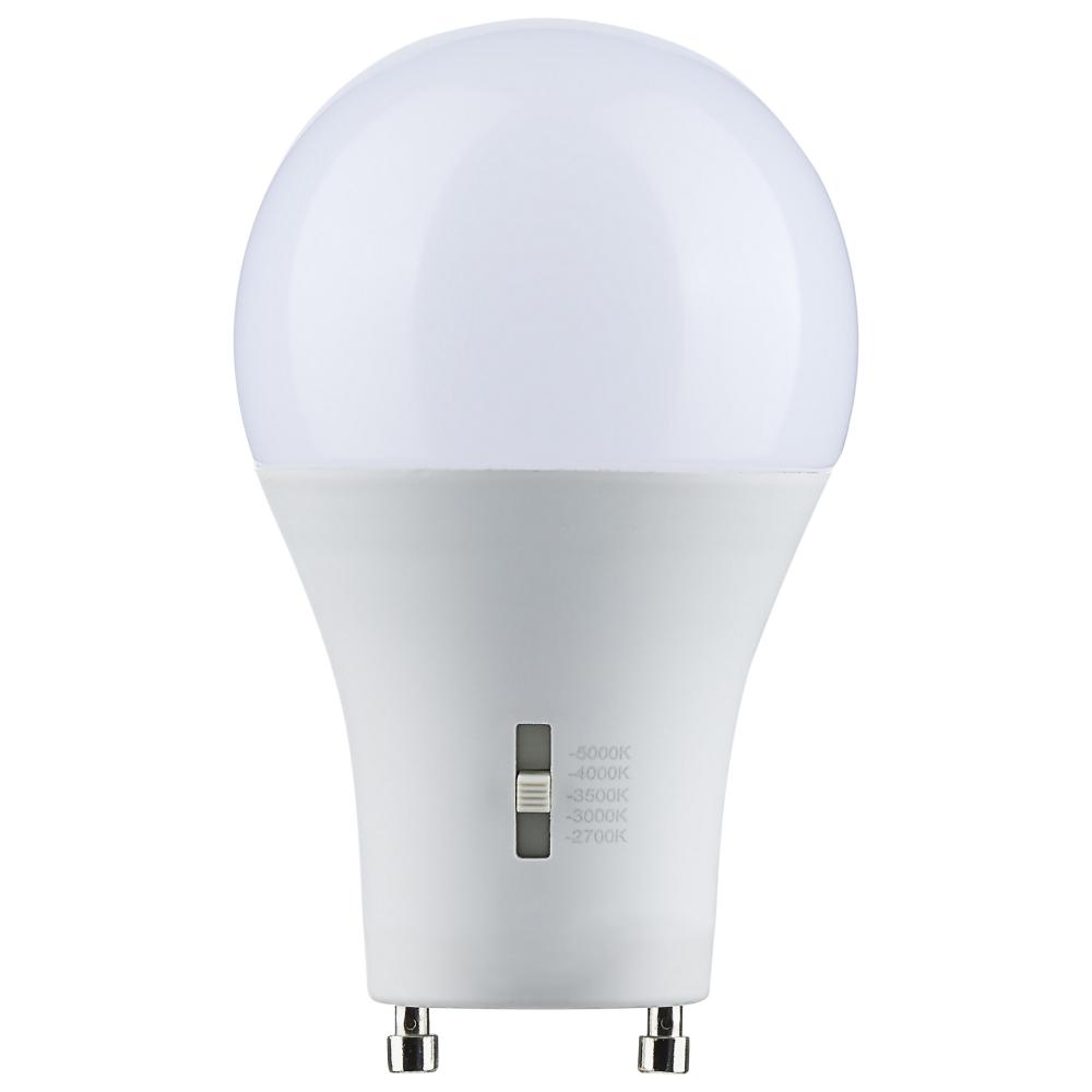 8.8 Watt A19 LED; Bi Pin GU24 Base; CCT Selectable; 120 Volt; White Finish