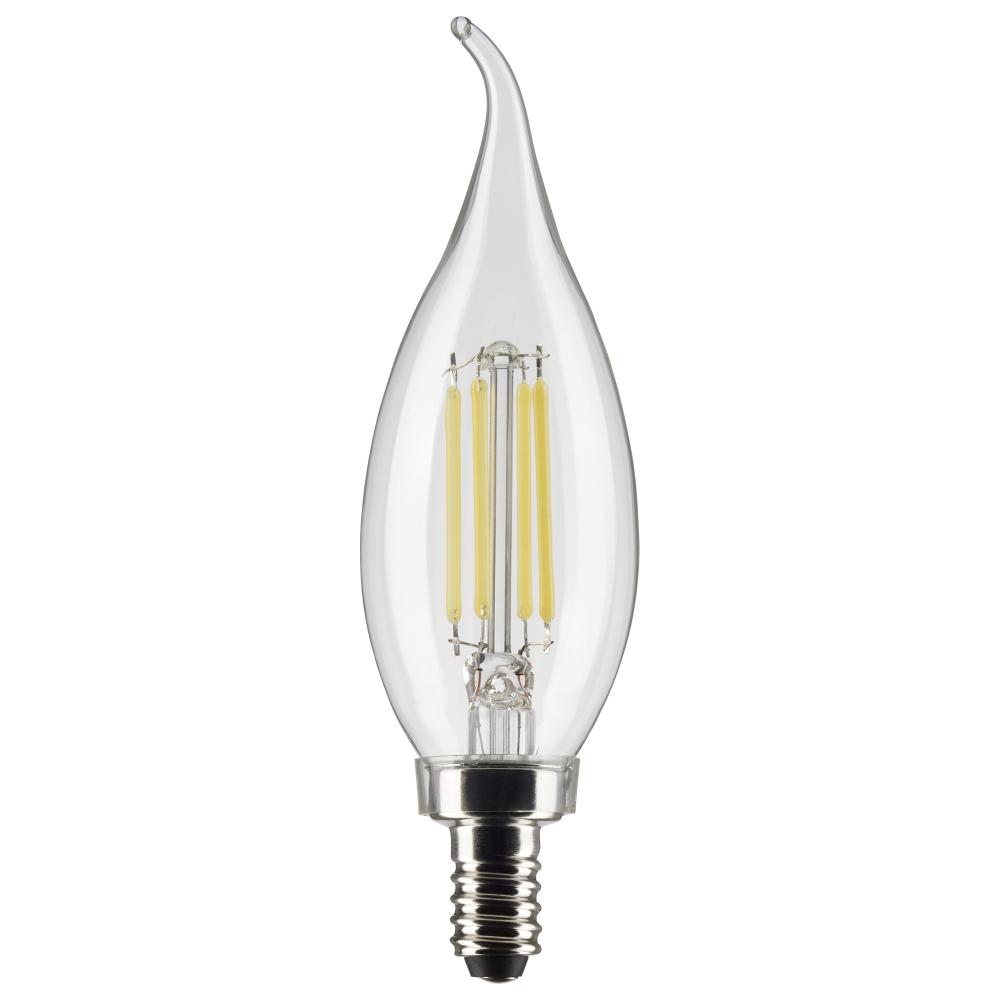 5.5 Watt CA10 LED; Clear; Candelabra base; 90 CRI; 2700K; 120 Volt