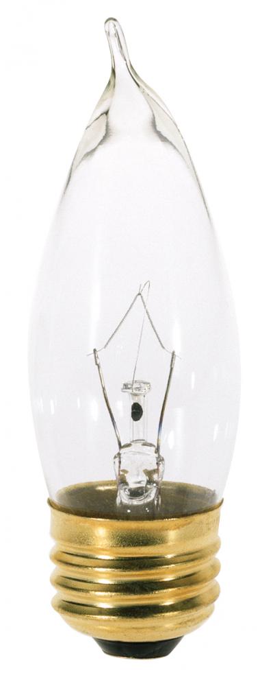 25 Watt CA10 Incandescent; Clear; 1500 Average rated hours; 210 Lumens; Medium base; 120 Volt