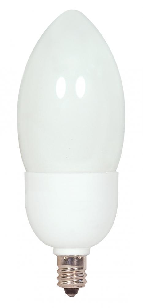 5 Watt; B11 Compact Fluorescent; 4100K; 82 CRI; Candelabra base; 120 Volt