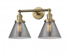  208-BB-G43 - Cone - 2 Light - 18 inch - Brushed Brass - Bath Vanity Light