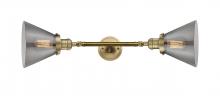  208L-BB-G43 - Cone - 2 Light - 8 inch - Brushed Brass - Bath Vanity Light