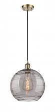 Innovations Lighting 516-1P-AB-G1213-12SM - Athens Deco Swirl - 1 Light - 12 inch - Antique Brass - Cord hung - Mini Pendant