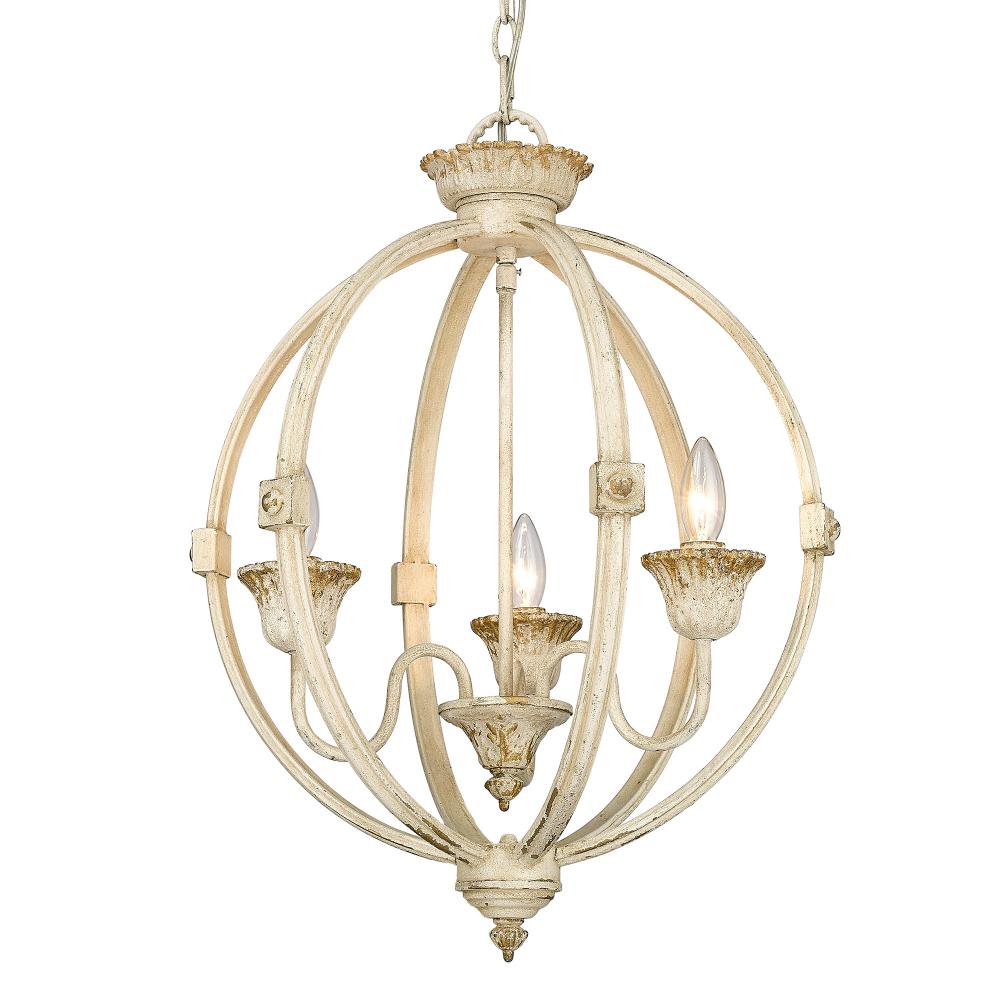 Jules 3 Light Pendant in Antique Ivory