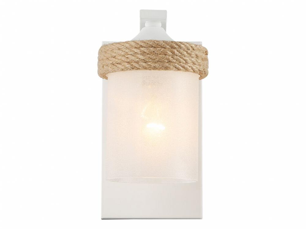 Chatham 1-Light Wall Sconce in Natural White with Clear Sandblasted Glass