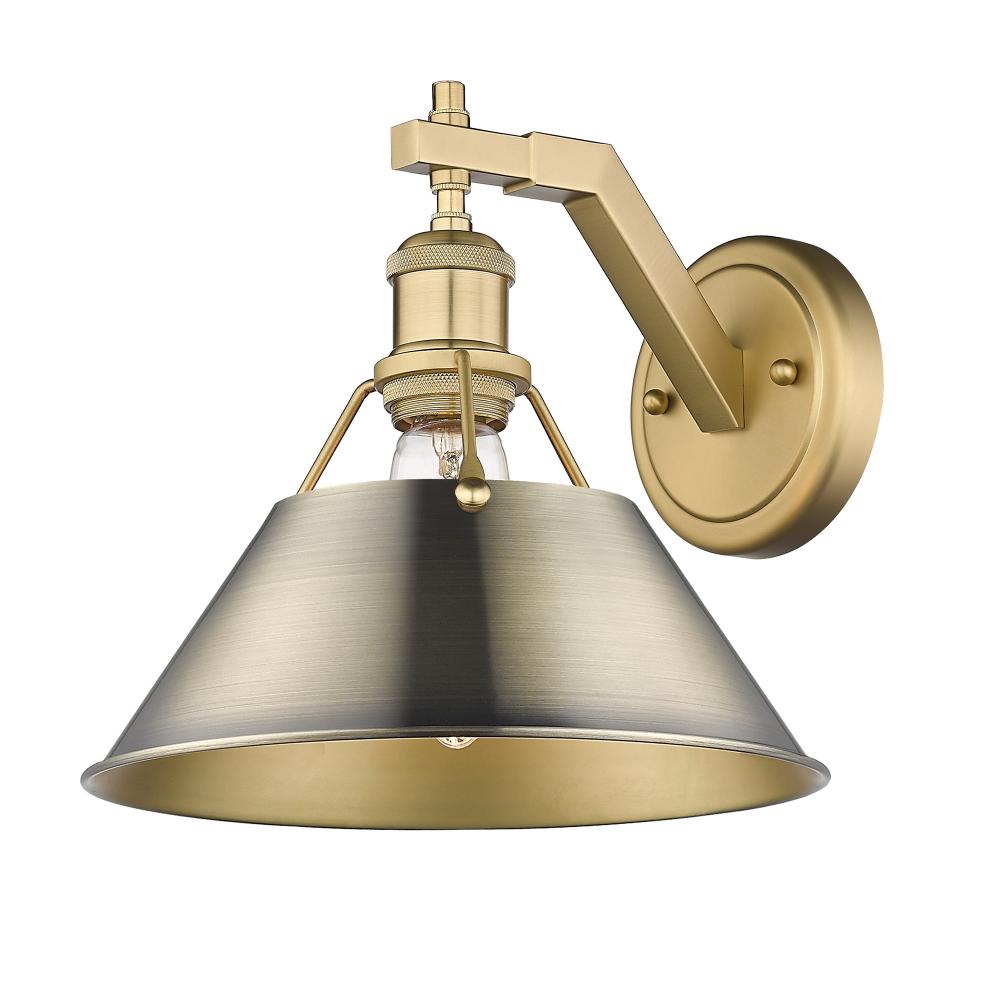 Orwell BCB 1 Light Wall Sconce in Brushed Champagne Bronze with Aged Brass shade